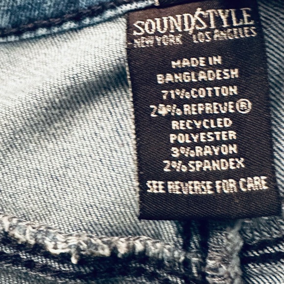 Sound/Style Women's Stretch Distressed Blue Jeans Size 6 - Picture 7 of 8